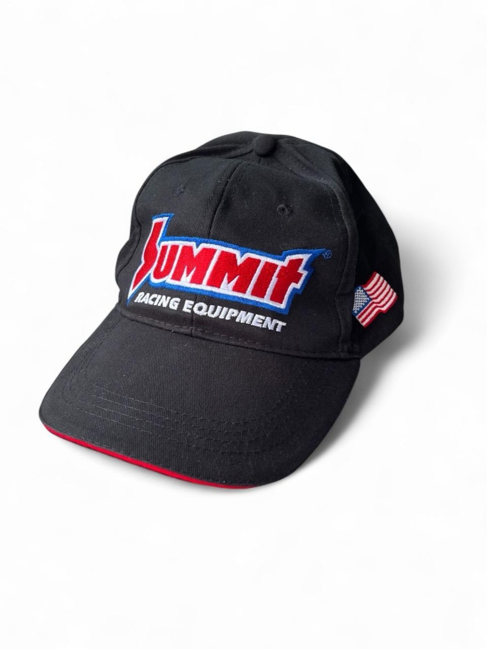 Summit Racing Equipment American Flag Trucker Hat Black Red White Blue Racing